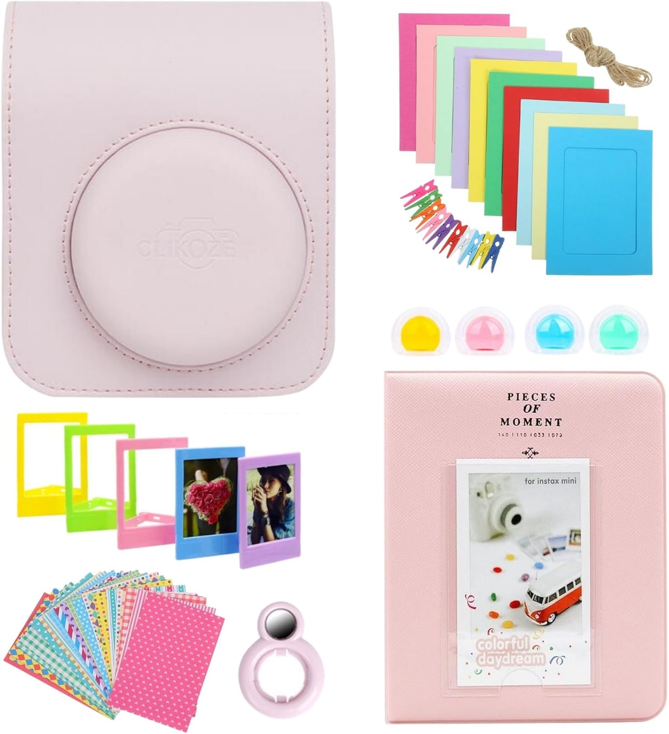 Detalle de Clikoze Instant Camera Accessories Bundle for Instax Mini 12 (Blossom Pink)