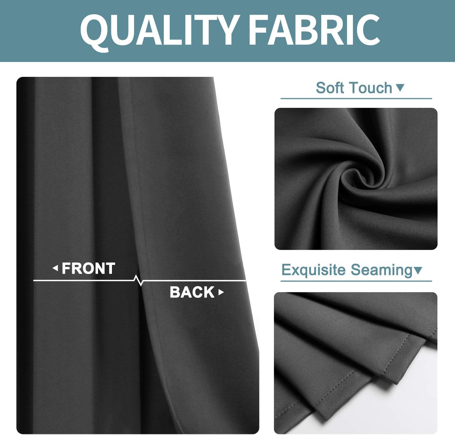 Thumbnail 4 de ChrisDowa Blackout Door Curtains for Doorway Privacy — 34 x 80 Inch, Dark Grey