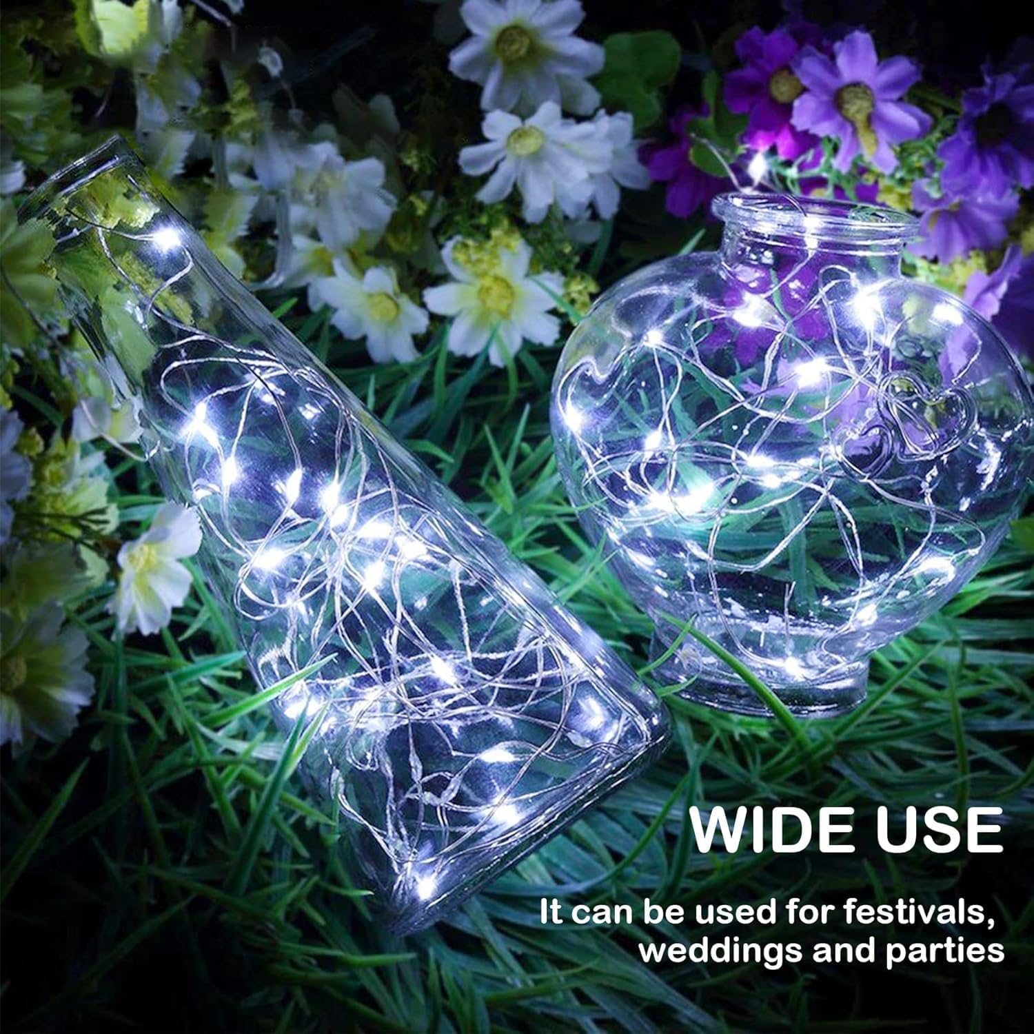 Thumbnail 1 de Lezonic 2 Pack Solar String Lights – 12M/40ft, 120 LED, IP65 Copper Wire with 8 Modes