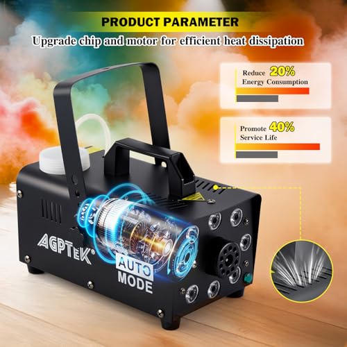Thumbnail 6 de AGPtEK Nebelmaschine – Rauchmaschine mit Auto-Sprühen Modus, 500 W, 13 RGB-Farben