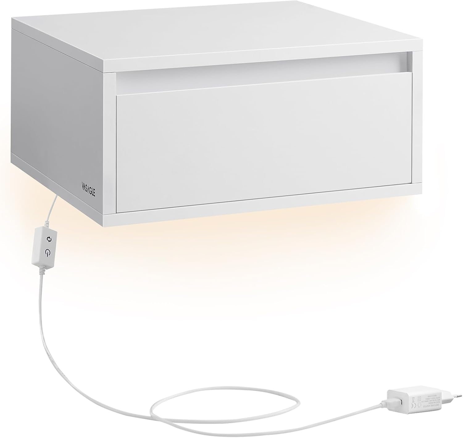 Detalle de VASAGLE KAILYN Collezione Comodino Pensile Sospeso con Luce Regolabile LET654W01