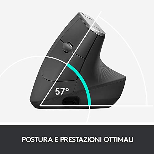 Detalle de Logitech MX Vertical Wireless: ergonomia avanzata e precisione per la giornata lavorativa