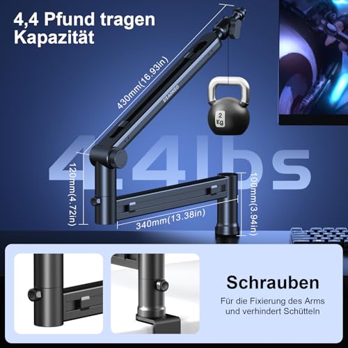 Thumbnail 4 de Aokeo AK-58 Mikrofonarm – flacher, stabiler Ständer mit vielseitiger Kompatibilität