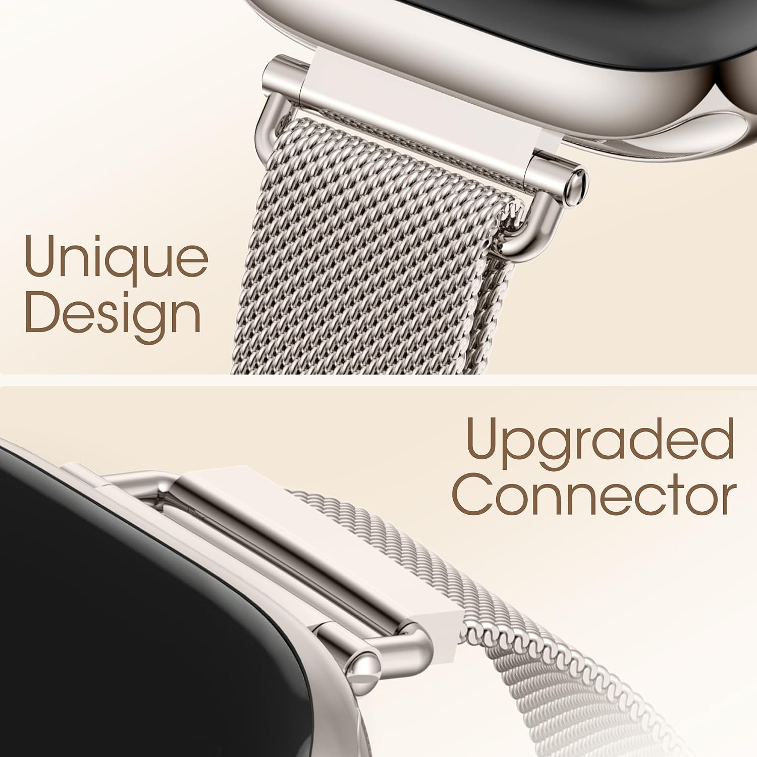 Detalle de WADELIZ Ultra-Slim Milanese Loop: 14mm Lightweight Mesh Band for Apple Watch