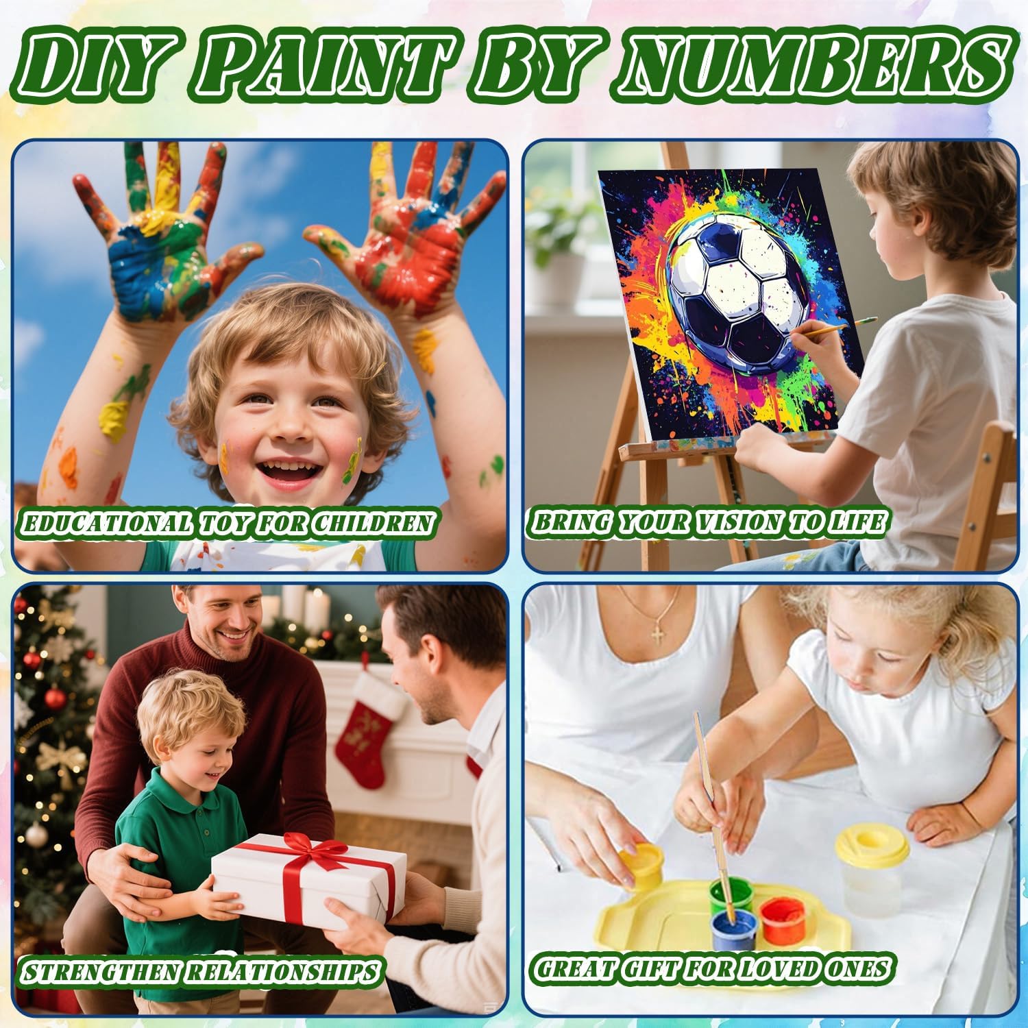 Thumbnail 5 de WEMEON Football Paint by Numbers 10x10 inch