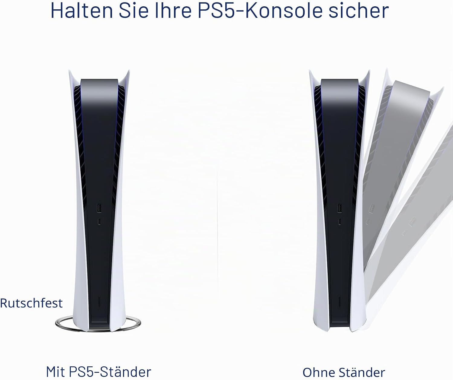 Detalle 2 de ANNSKIN vertikaler Ständer für PS5 Slim / PS5 Pro: rutschfeste Basishalterung für einen sauberen Stand