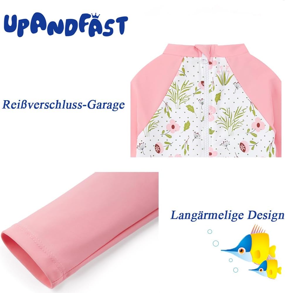 Thumbnail 4 de upandfast Baby Badeanzug mit Knöpfen UV Schutz für Baby Mädchen