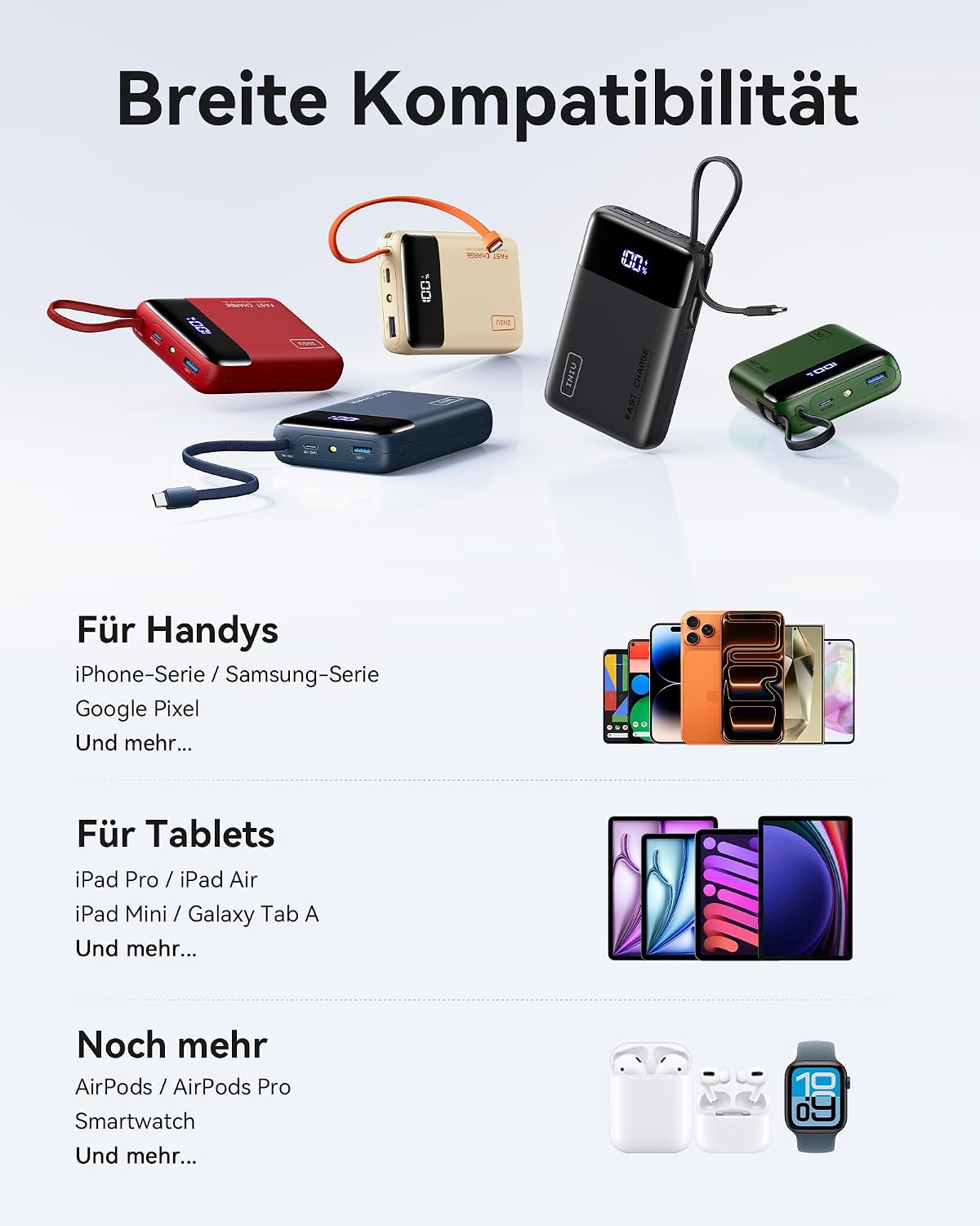 Thumbnail 6 de INIU 45W Power Bank – Ultraklein mit 20000 mAh und integriertem USB‑C Kabel