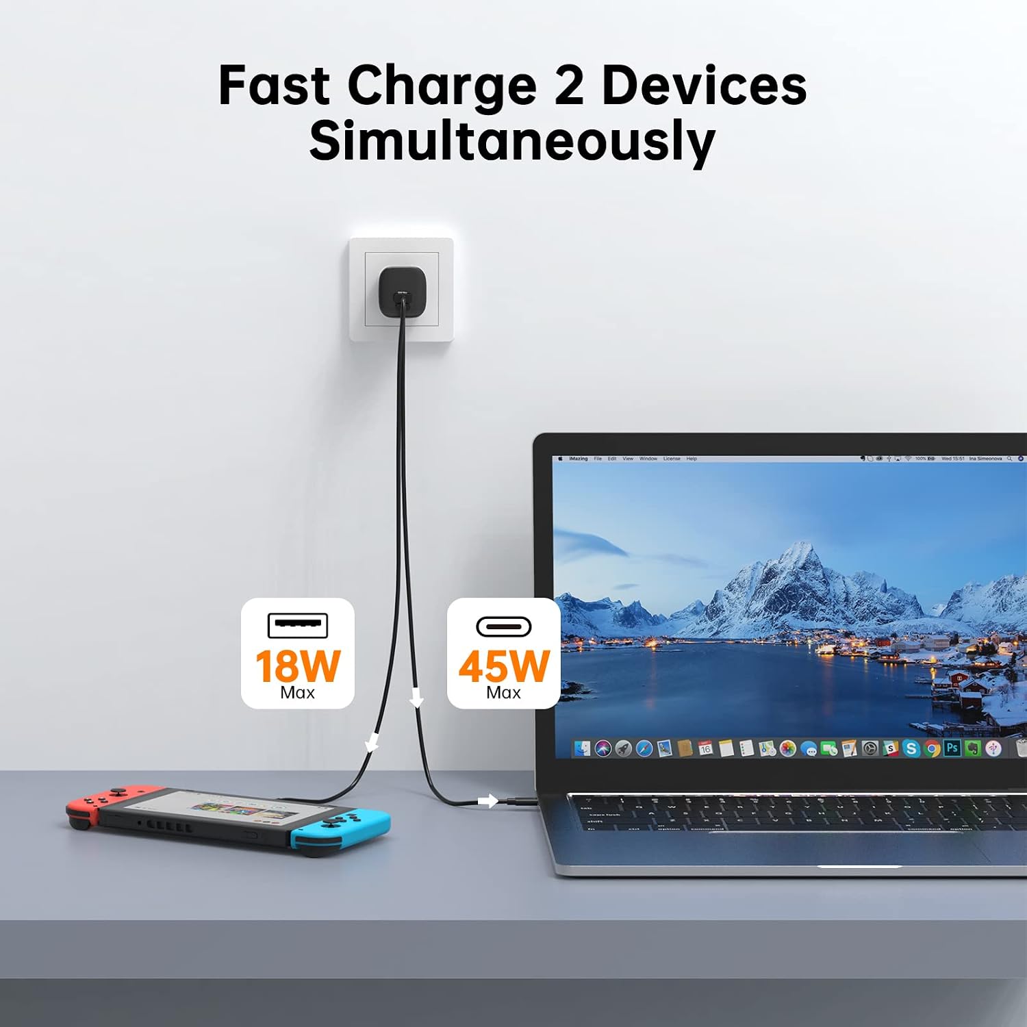 Thumbnail 2 de NOVOO Chargeur USB C rapide 67 W, 2 ports