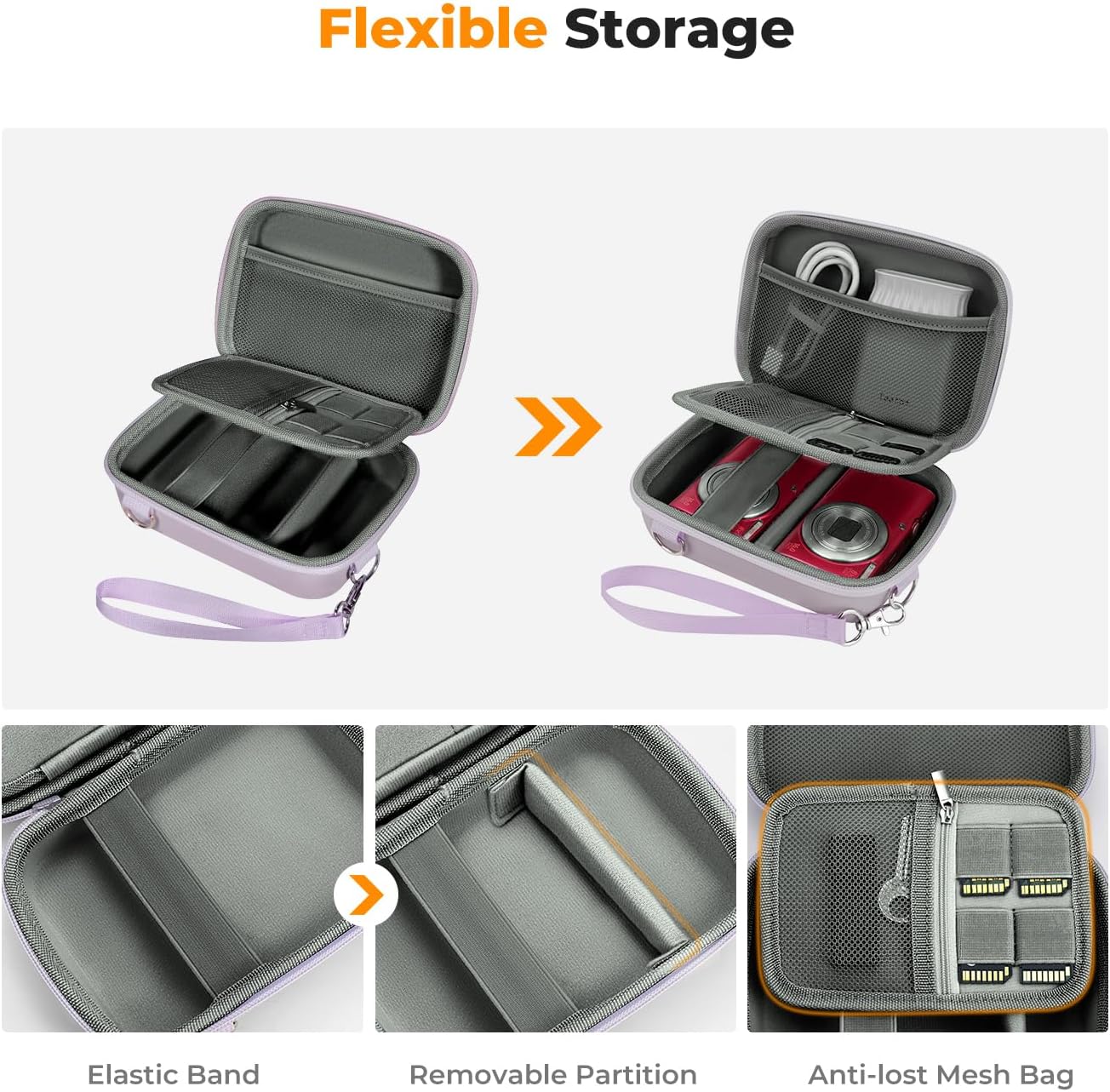 Detalle de K&F CONCEPT Custodia rigida antiurto impermeabile per fotocamere compatte (16x11x3 cm interne)
