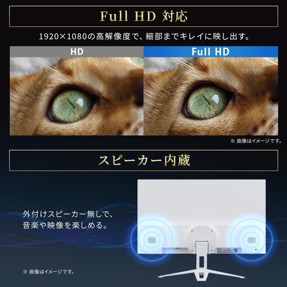 Detalle de アイリスオーヤマ DT-IF215S-W 21.5型モニター Full HD・VAパネル・100Hz・スピーカー内蔵