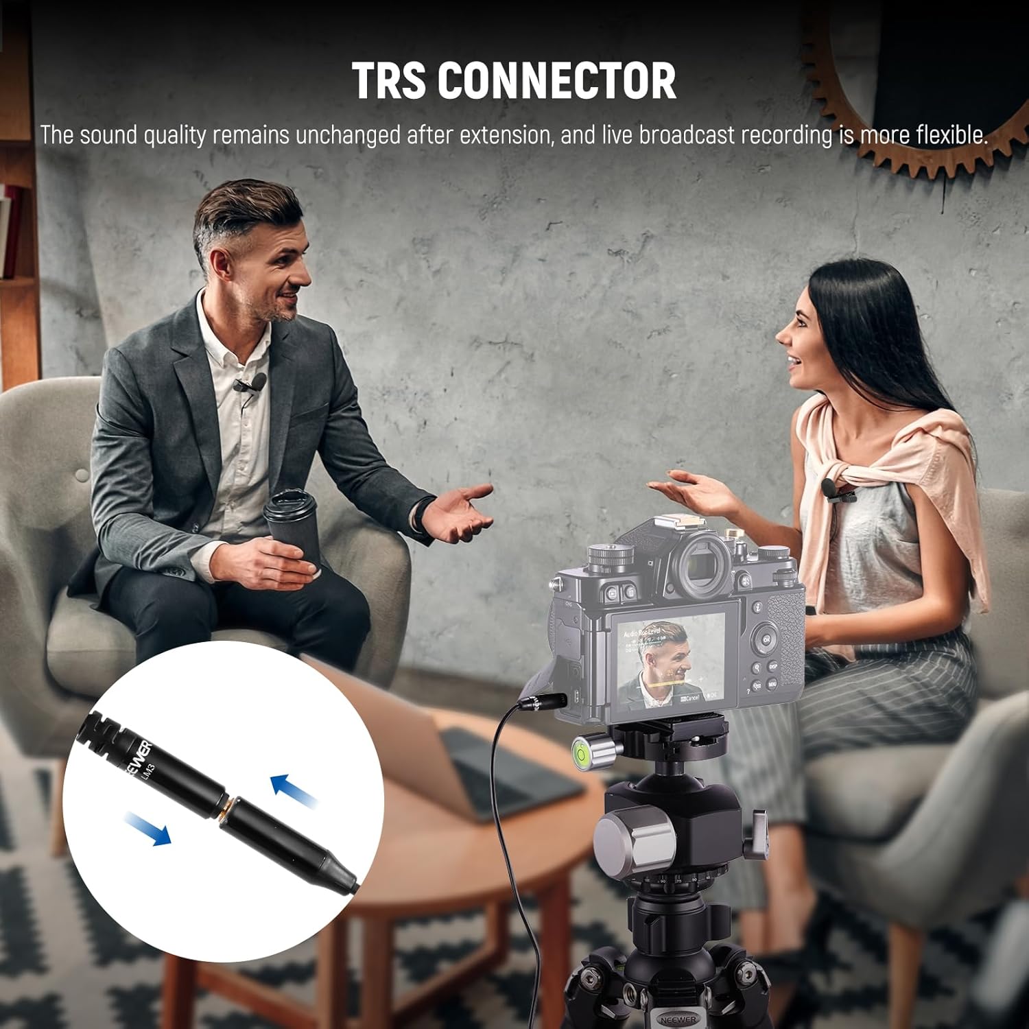 Thumbnail 3 de Neewer LM3 2m Wired Dual Lavalier Microphones with 4m Extension Cable (3.5mm TRS)