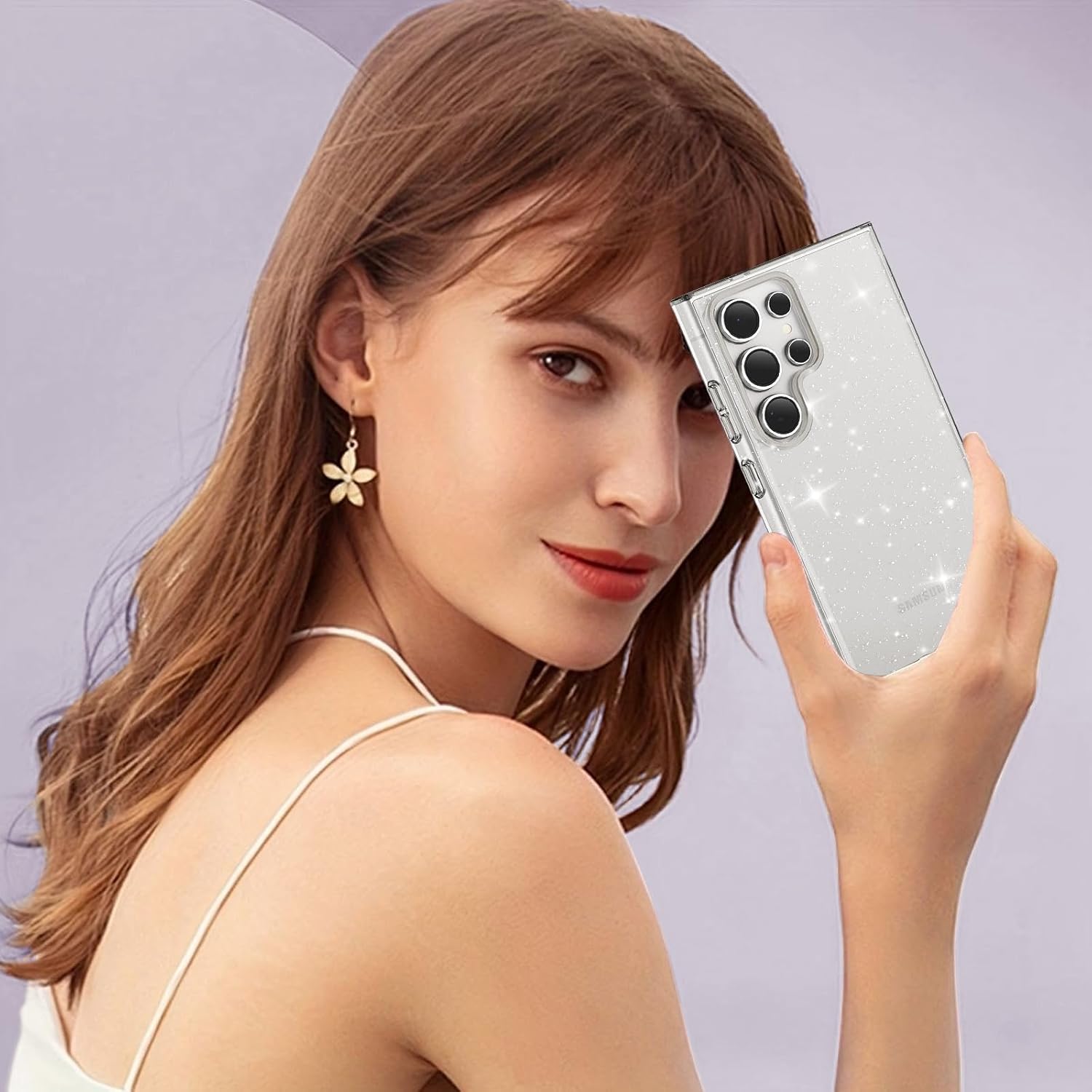 Thumbnail 6 de Glitzer Hülle für Samsung Galaxy S24 Ultra – Transparent, stoßfest und bling-glitzernd