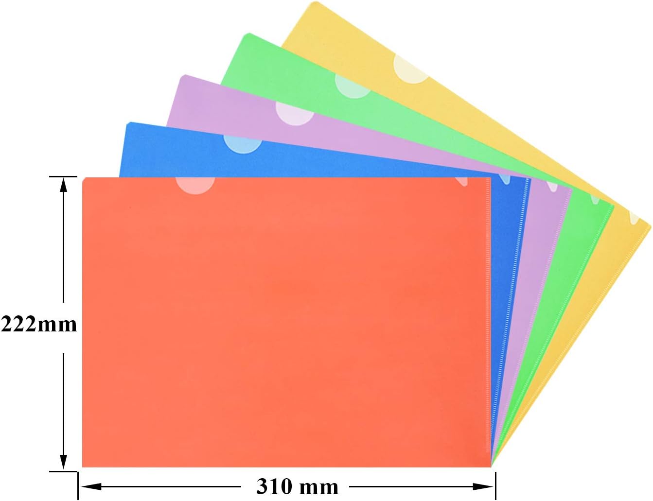 Detalle de ZCZN Cartelline Portadocumenti A4 in Plastica, 10 pezzi – 31x22 cm, 5 colori brillanti