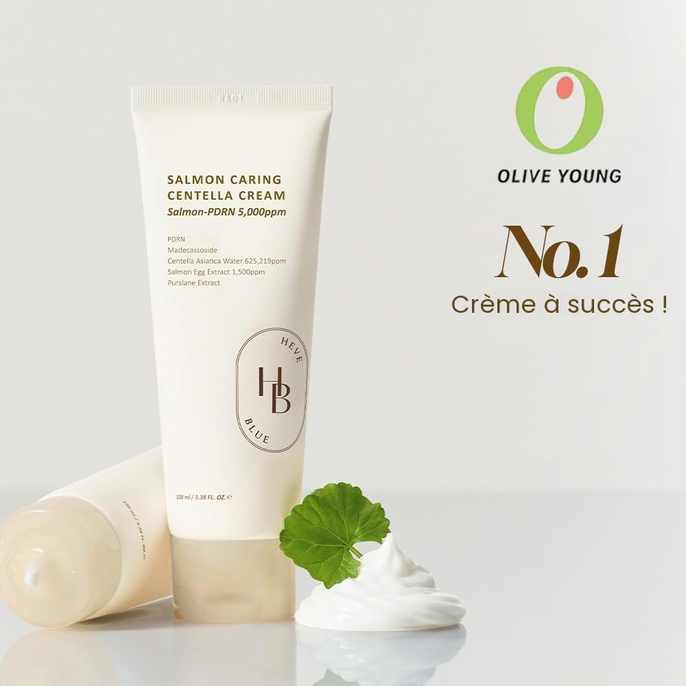 Thumbnail 2 de HEVEBLUE Salmon Caring Centella Cream 100 ml – Crème réparatrice visage à base de Centella et d’extrait d’œuf de saumon