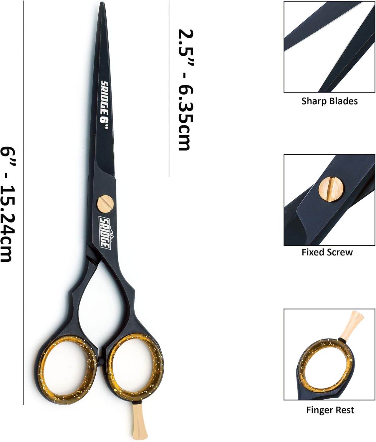 Detalle 1 de Hairdressing Scissors for Barber: Professional 5.5-inch Steel Hair Cutting Shears
