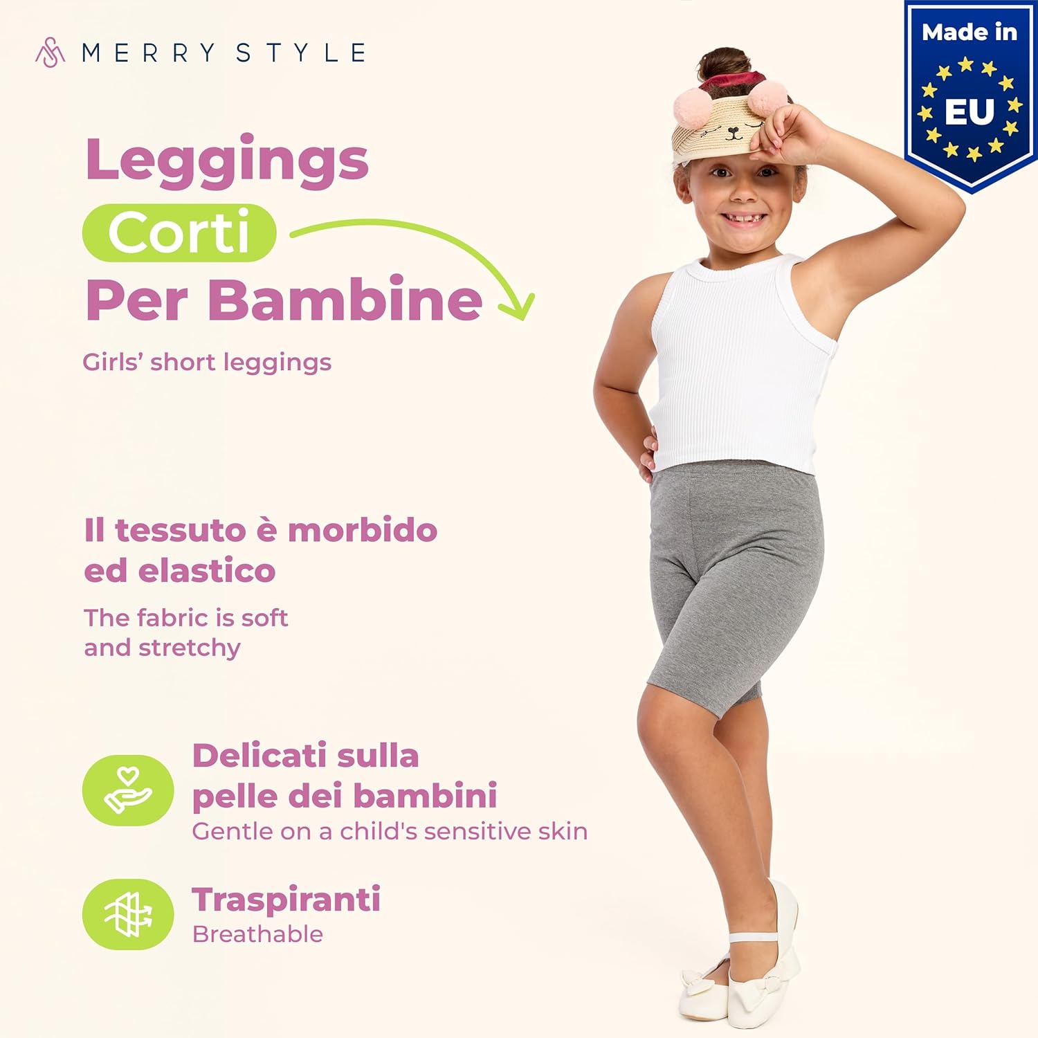 Thumbnail 1 de Merry Style Leggings Corti Bambina e Ragazza MS10-227: comfort e versatilità per tutte le occasioni