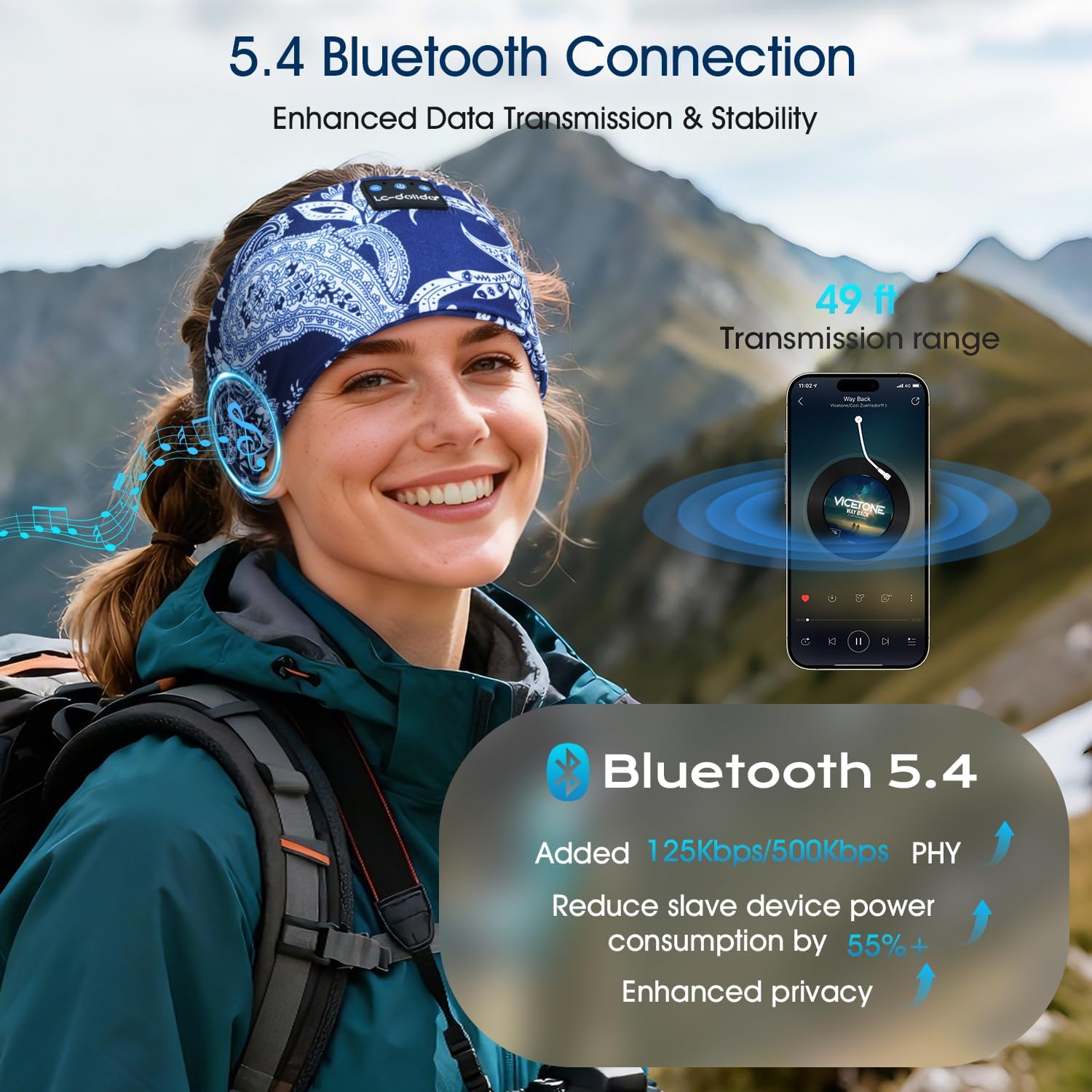 Thumbnail 5 de LC-dolida Sleep Headphones Headband Bluetooth for Sleep