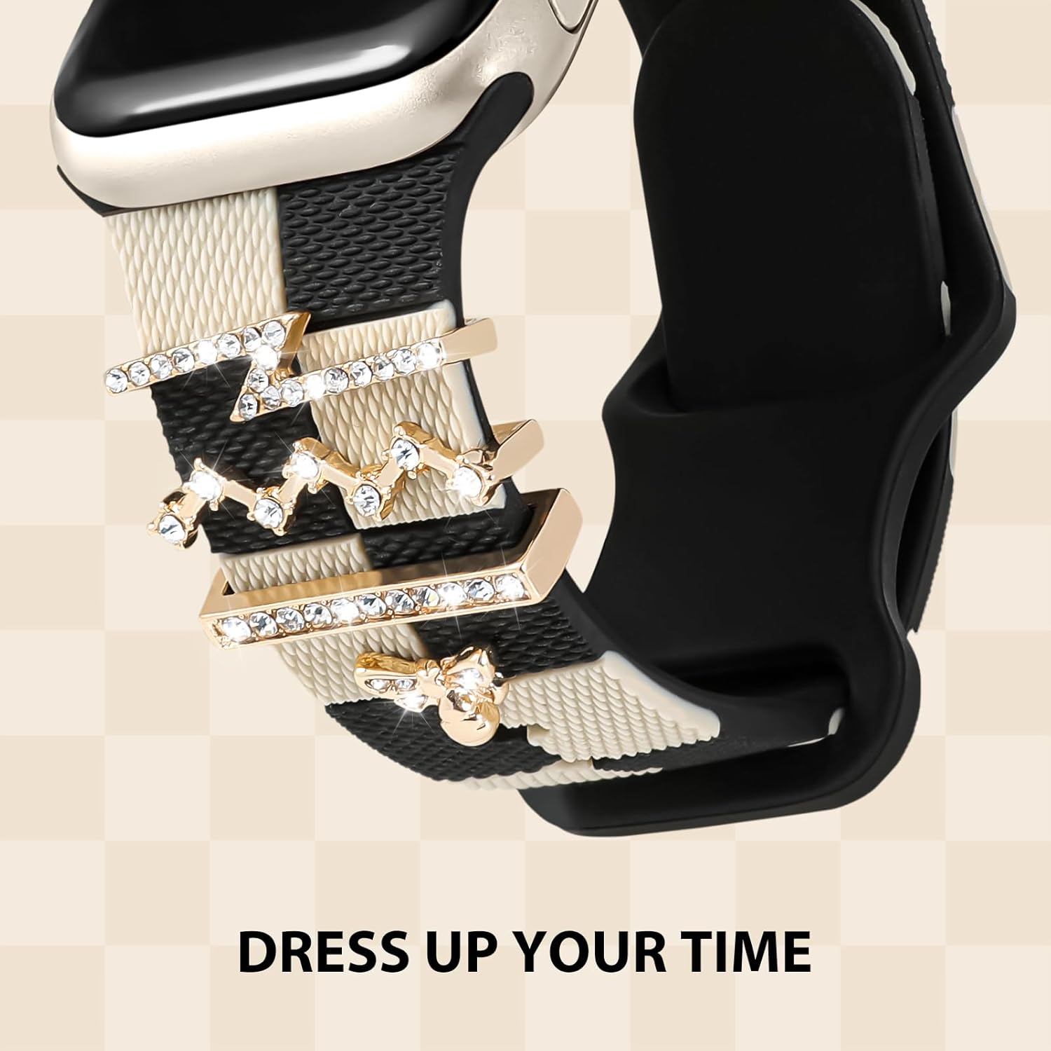 Thumbnail 1 de Silicone Watch Band with Bling Bee Charms for Apple Watch (38–49mm)