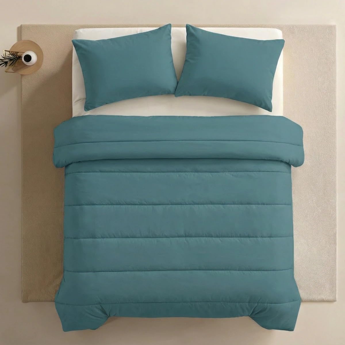 Detalle de Zelesta Comfort Uni 2-in-1 4-Jahreszeiten Ganzjahresbettdecke ohne Bezug 140x200cm in Meergrün