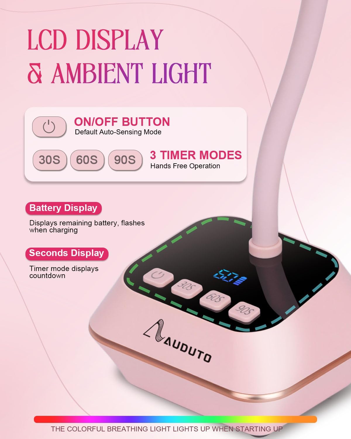 Detalle de Auduto UV LED Nail Lamp 36W for Gel Nails 💅