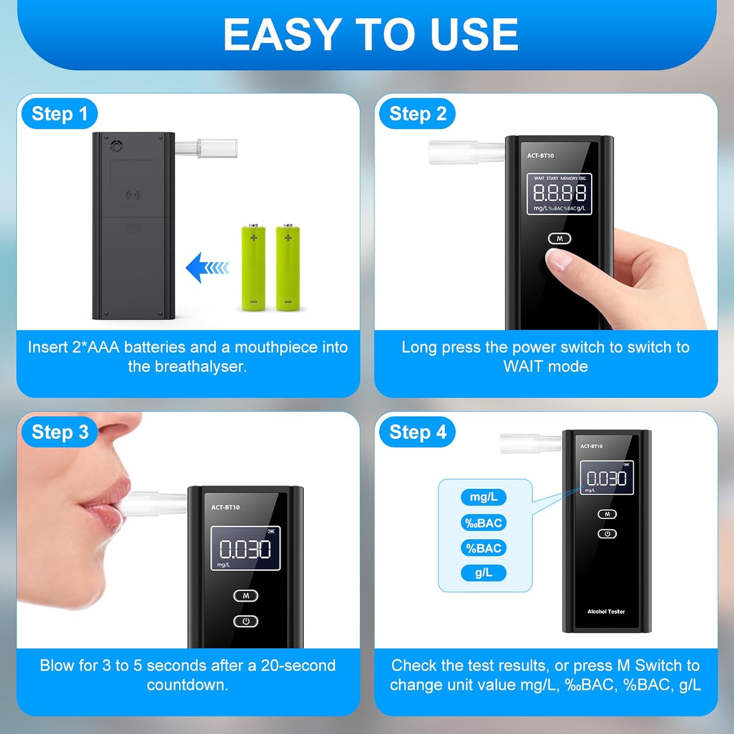 Thumbnail 3 de Milduall Breathalysers Alcohol Tester Kit