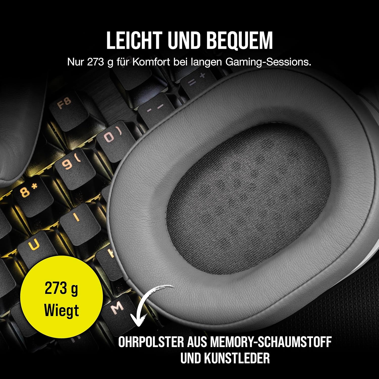 Thumbnail 3 de Corsair HS55 Surround – Kabelgebundenes Multiplattform-Gaming-Headset (Dolby 7.1, iCUE-kompatibel, Weiß)
