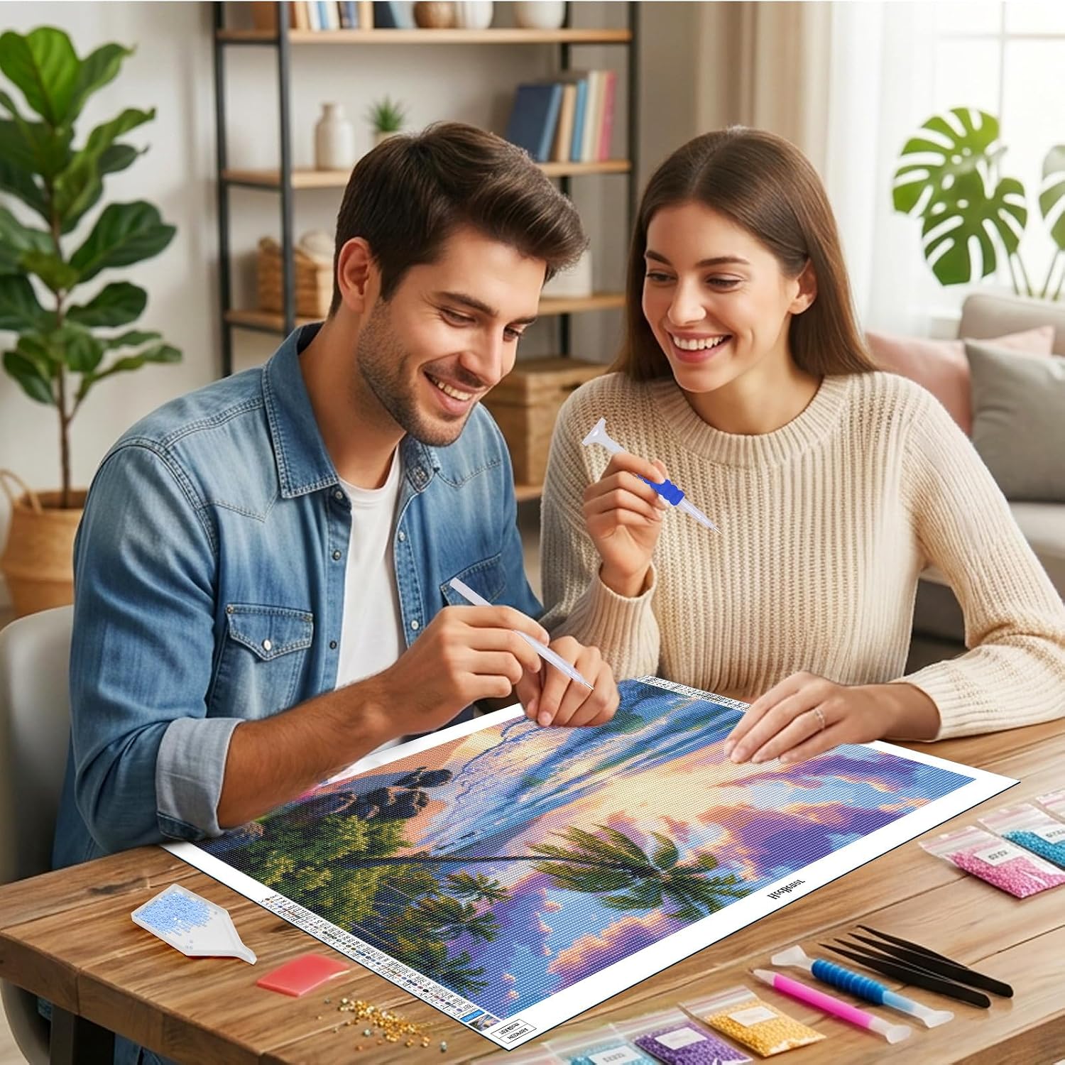 Detalle de HeeBenor Diamond Painting Kit, 27.5 x 15.7 Inch