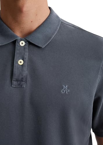 Detalle 2 de Marc O'Polo Poloshirt Herren aus Bio-Baumwolle – Regular Fit, Blau (Total Eclipse), 3XL