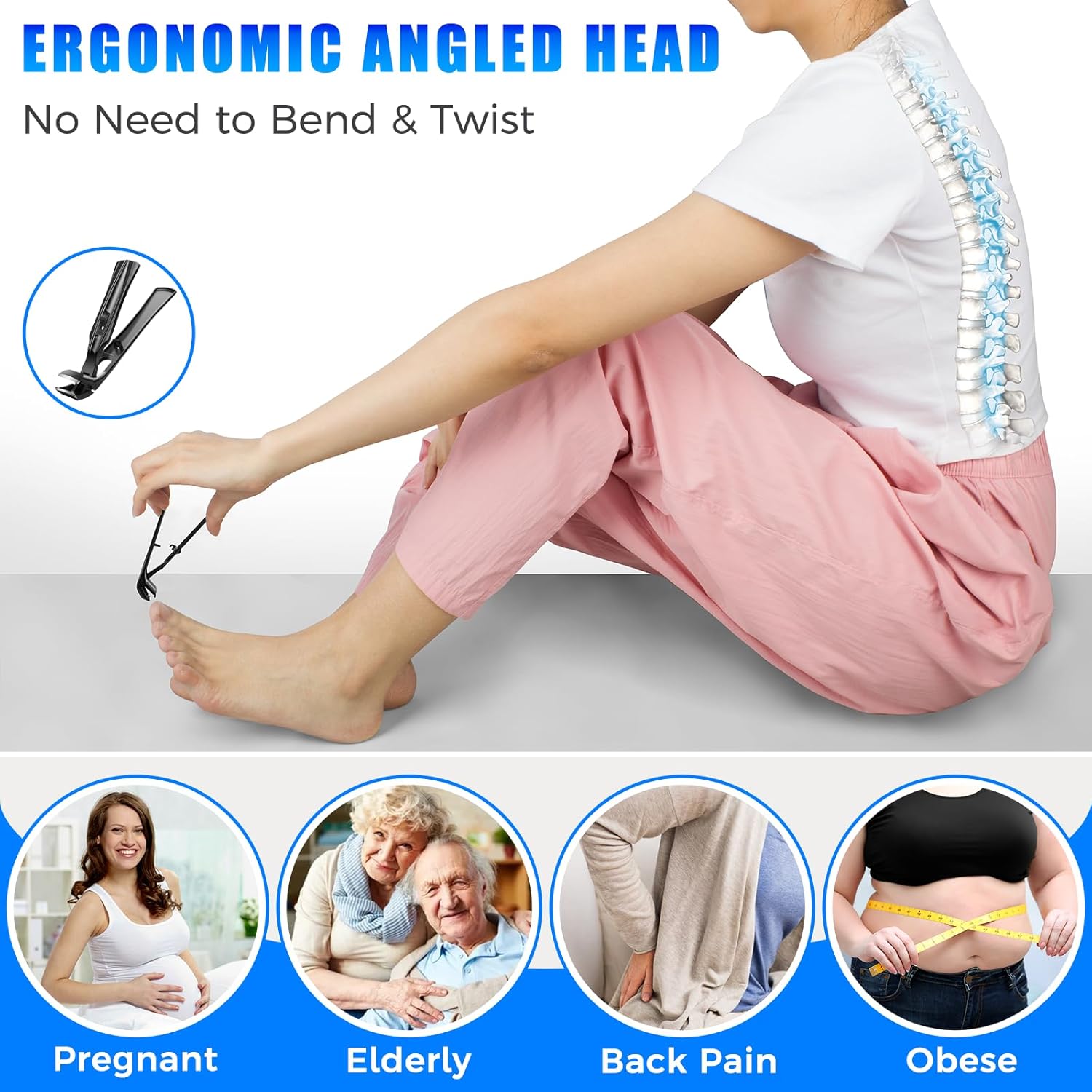 Thumbnail 1 de Toenail Clippers for Thick Toenails (2026) – Angled, Wide-Jaw, Long-Handle Set with Catcher
