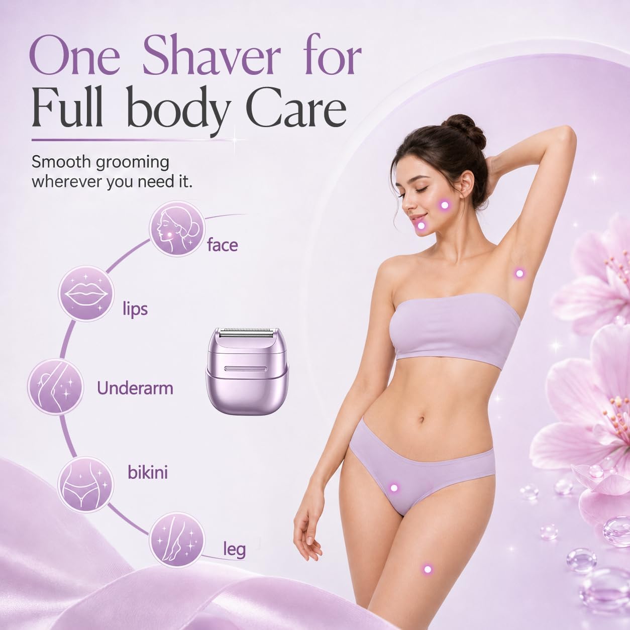 Detalle de UpperX Women's Electric Shaver with LED Display