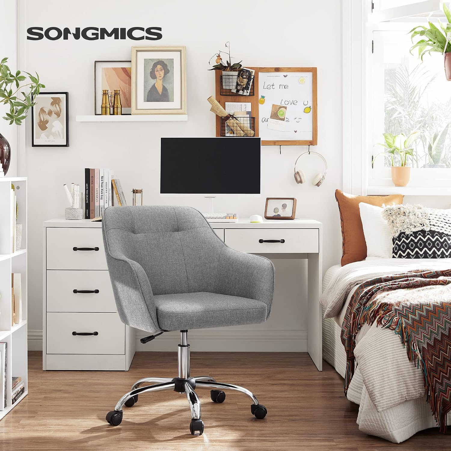 Thumbnail 1 de SONGMICS Poltrona da Ufficio Grigio OBG019G01