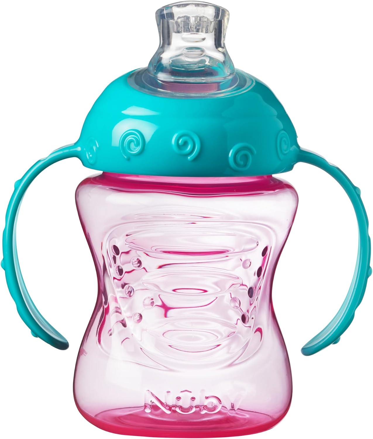 Detalle 2 de Nuby Grip N Sip kubek treningowy 240 ml z miękkim ustnikiem i uchwytami