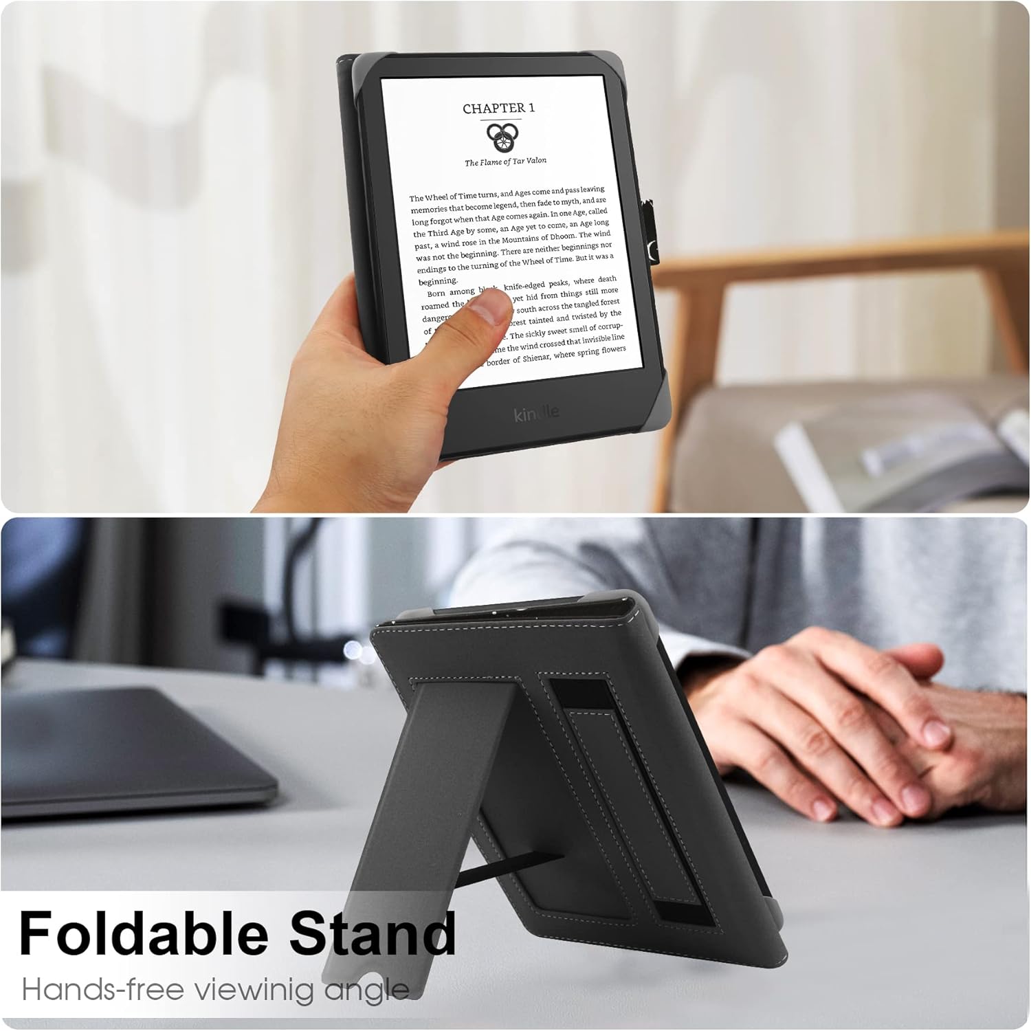 Thumbnail 5 de HoYiXi Universal Hülle: Schützt & Sortiert für 6–6,8'' E-Reader – Kindle Paperwhite, Kobo, PocketBook & mehr (PU-Leder, Standfunktion)