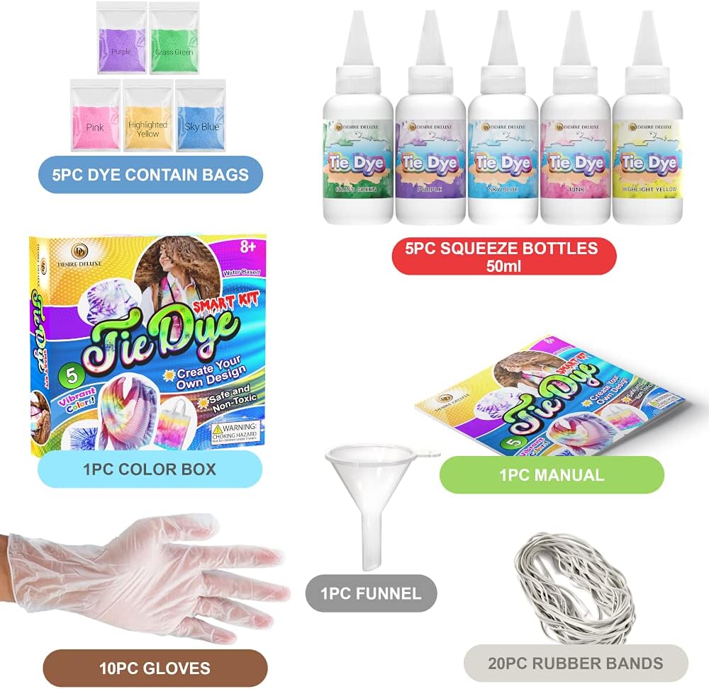 Thumbnail 1 de Desire Deluxe Tie Dye Kit – Farben Textilfarbe für Kleidung (5-Farben-Set)