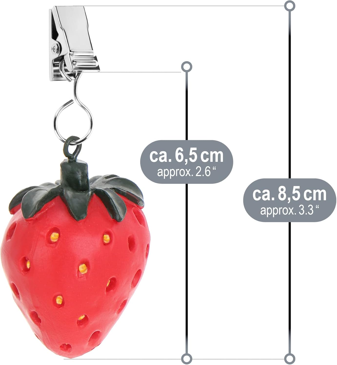 Thumbnail 5 de com-four® Pesi per tovaglie – 8 pezzi, design fragola, circa 40 g ciascuno