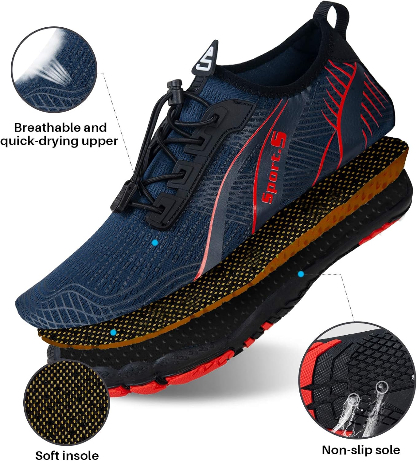 Thumbnail 1 de Barefoot Shoes Mens Women Water Shoes: Lightweight, Flexible Trail and Beach Trainers