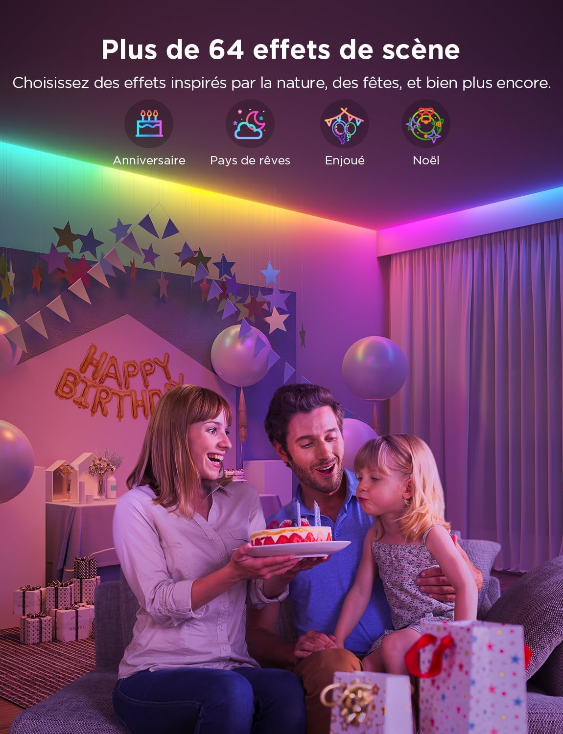 Thumbnail 3 de Govee Ruban LED 5M RGBIC – Ruban LED connecté à segments, contrôle DIY et musique