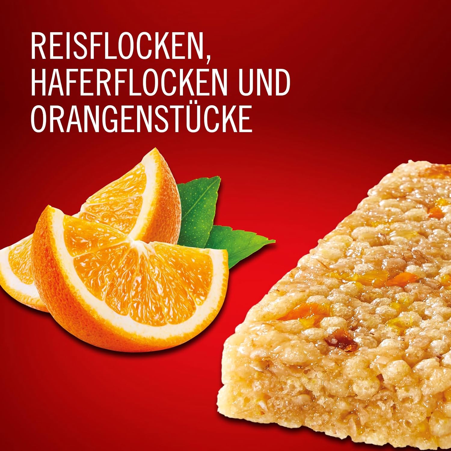 Detalle de Enervit Competition Bar Orange – Energieriegel mit Orangestückchen, 22 g Kohlenhydrate (vegan, glutenfrei), 12 Riegel à 30 g