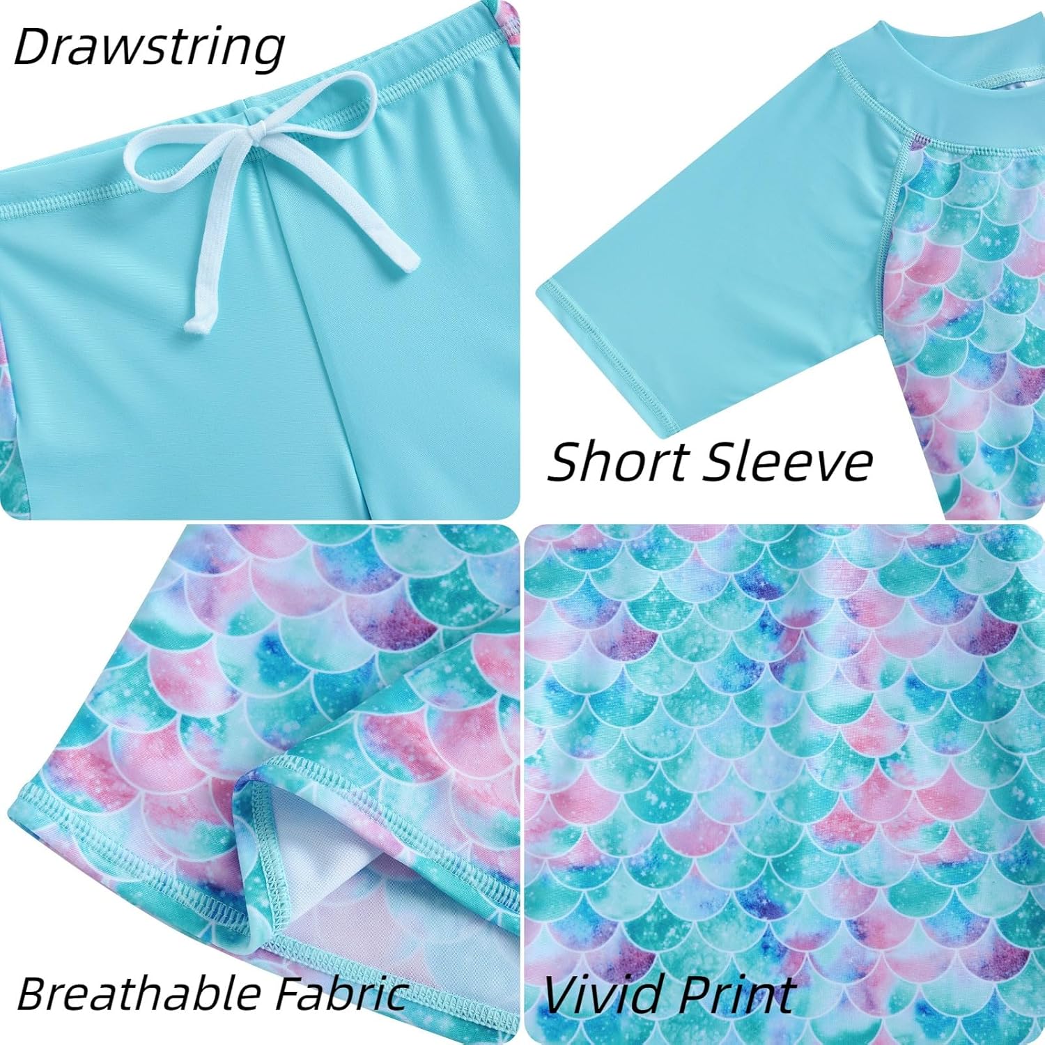 Thumbnail 3 de Fanient Girls UPF 50+ two-piece short sleeve swimsuit (4–10 years)