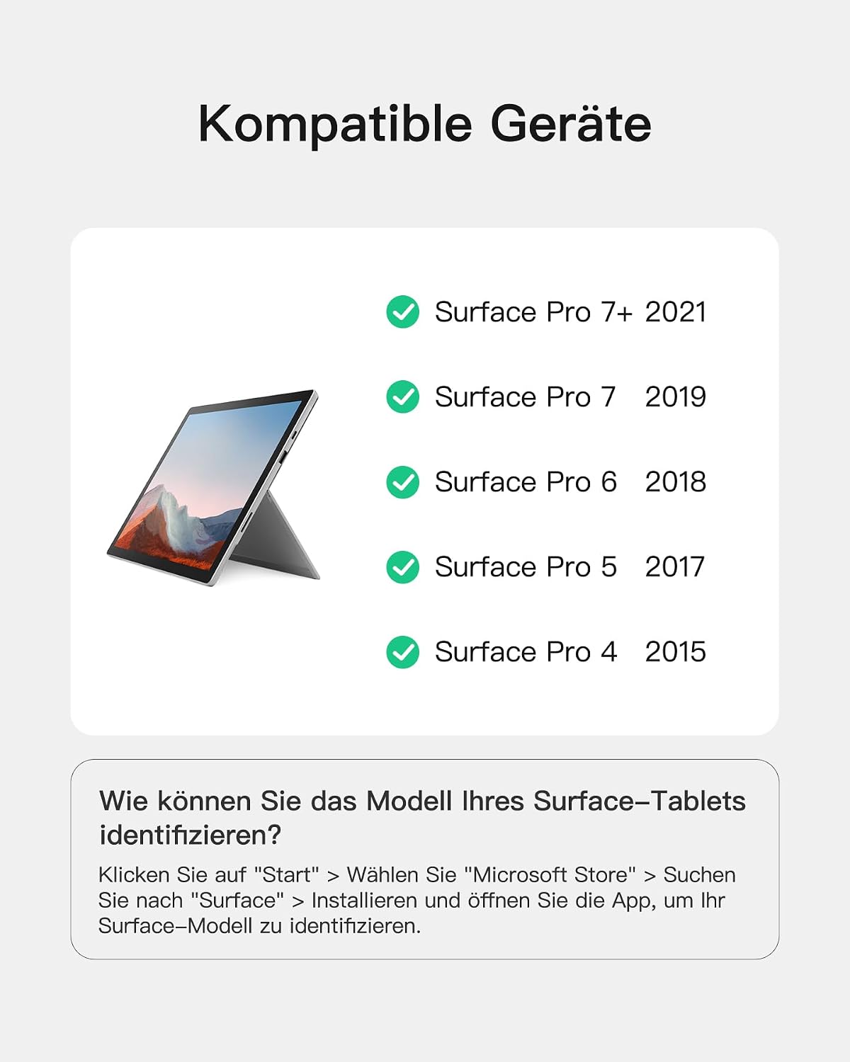 Detalle 2 de Inateck Surface Pro 7 Tastatur 7‑Farbenbeleuchtung
