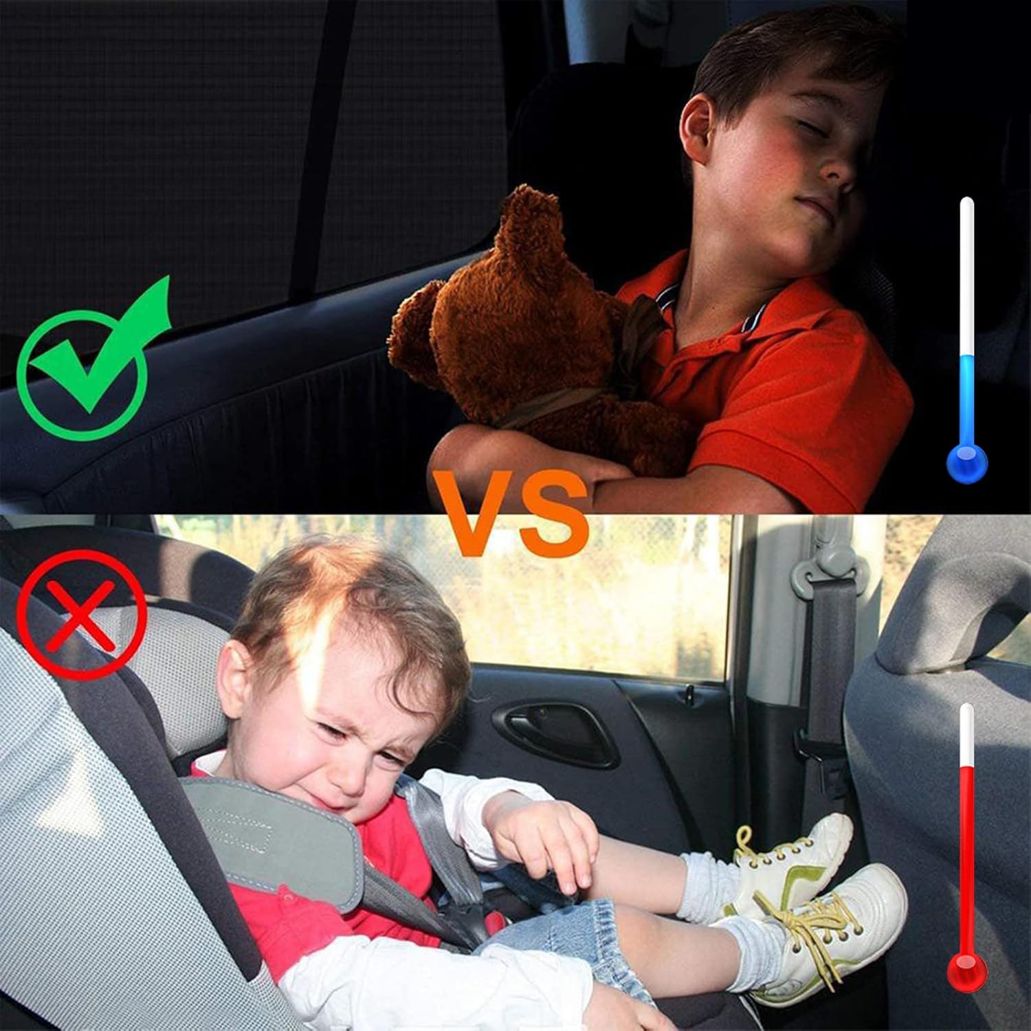 Detalle de Joyblossom Autofenster-Sonnenschutz für Babys, UV-Schutz, 2 Stück – universell passend und atmungsaktiv