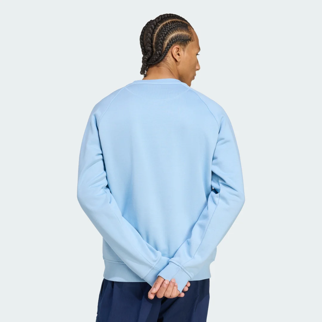 Detalle 2 de Sudadera cuello redondo Trefoil Essentials de Adidas – Azul