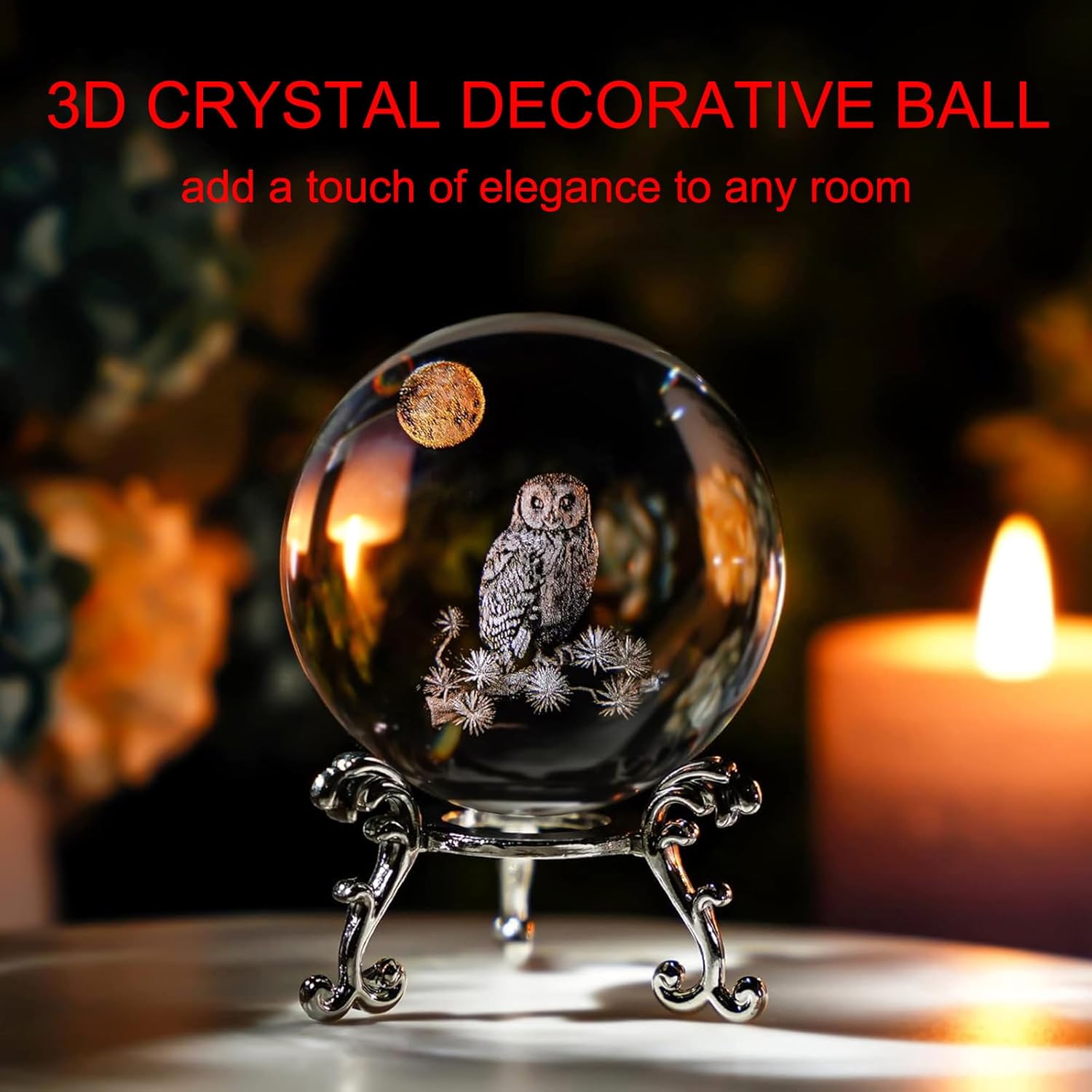Thumbnail 4 de 3D Owl Crystal Ball Gift for Women