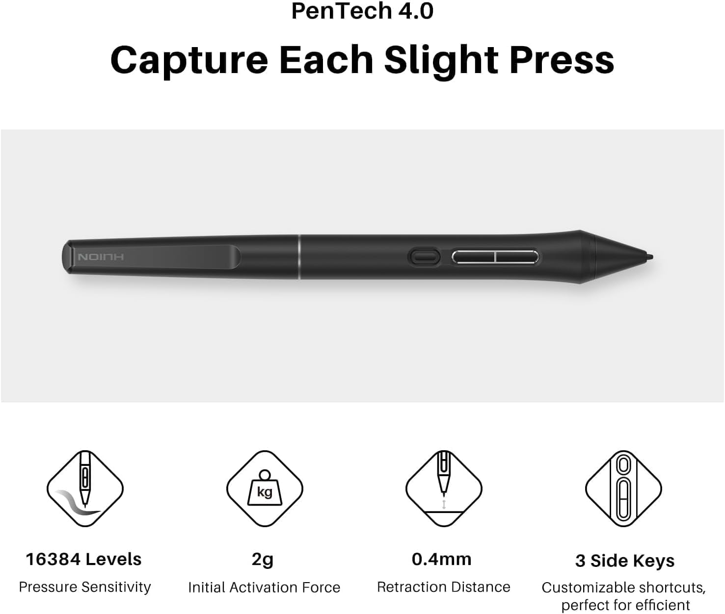 Detalle 2 de HUION Kamvas 13 (Gen 3) pen display with 13.3-inch screen and PenTech 4.0