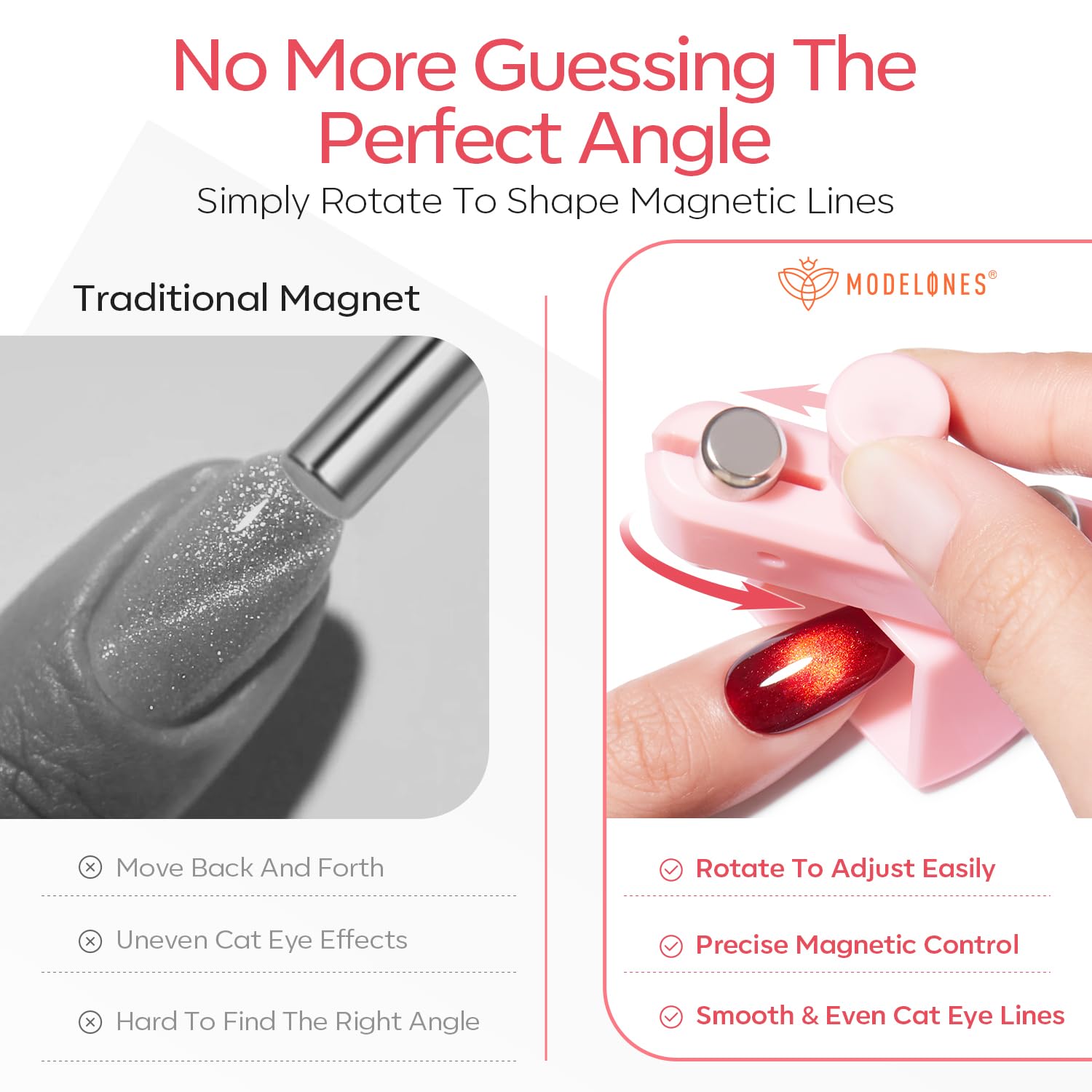 Detalle de Modelones Cat Eye Nail Magnet 360° Rotating