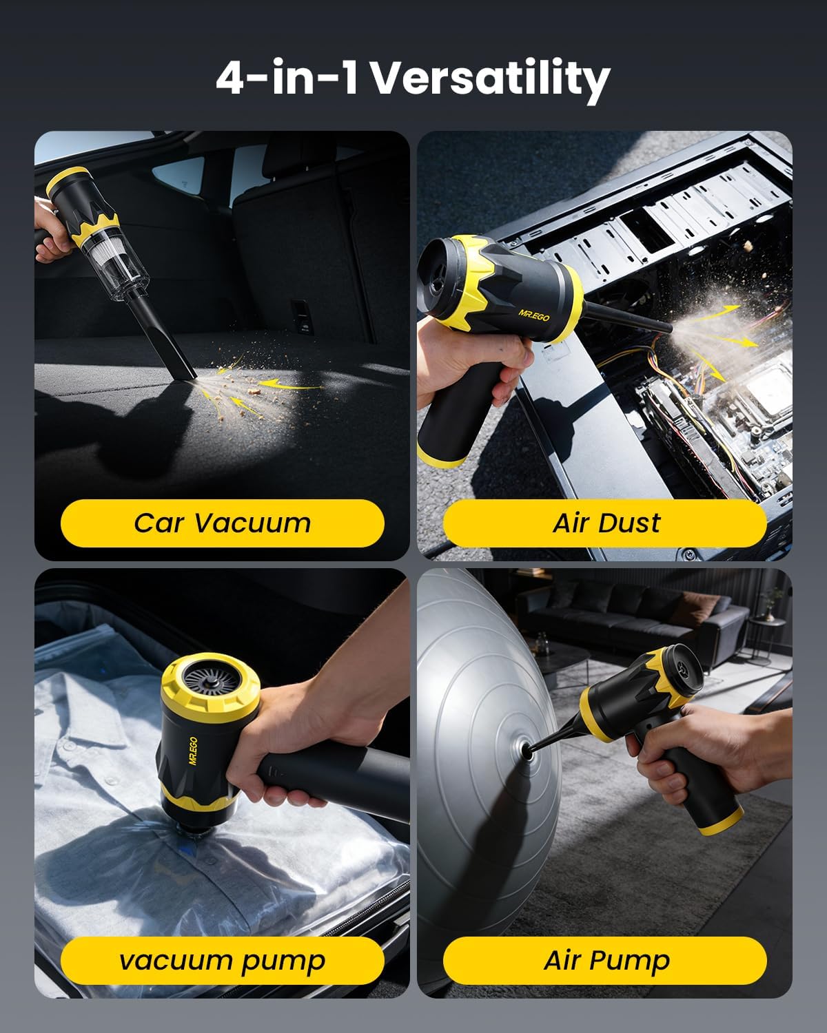 Thumbnail 3 de Mr.ego Car Vacuum Portable Cordless: 22000Pa High-Power Handheld Cleaning, 4-in-1 versatility