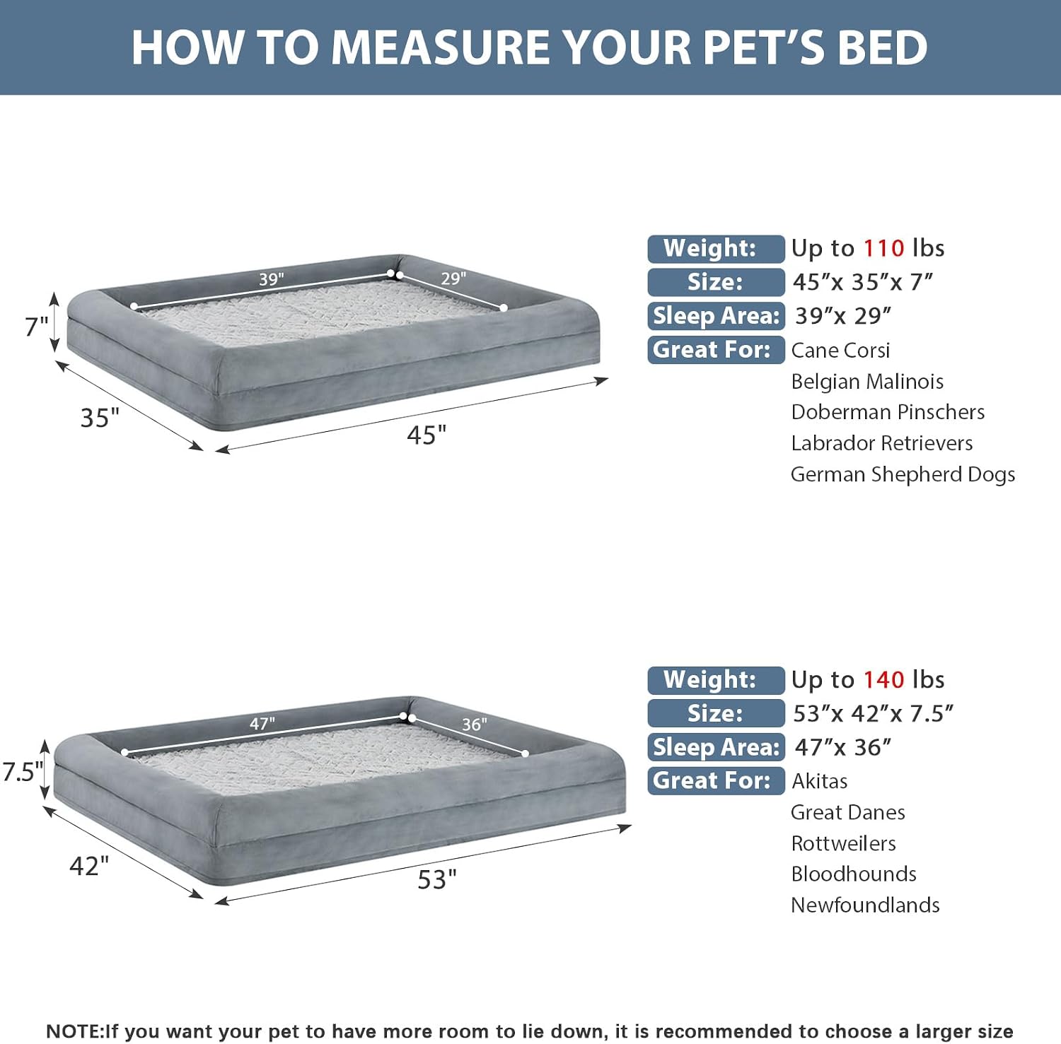Thumbnail 4 de WNPETHOME XXL Dog Bed for Large Pets