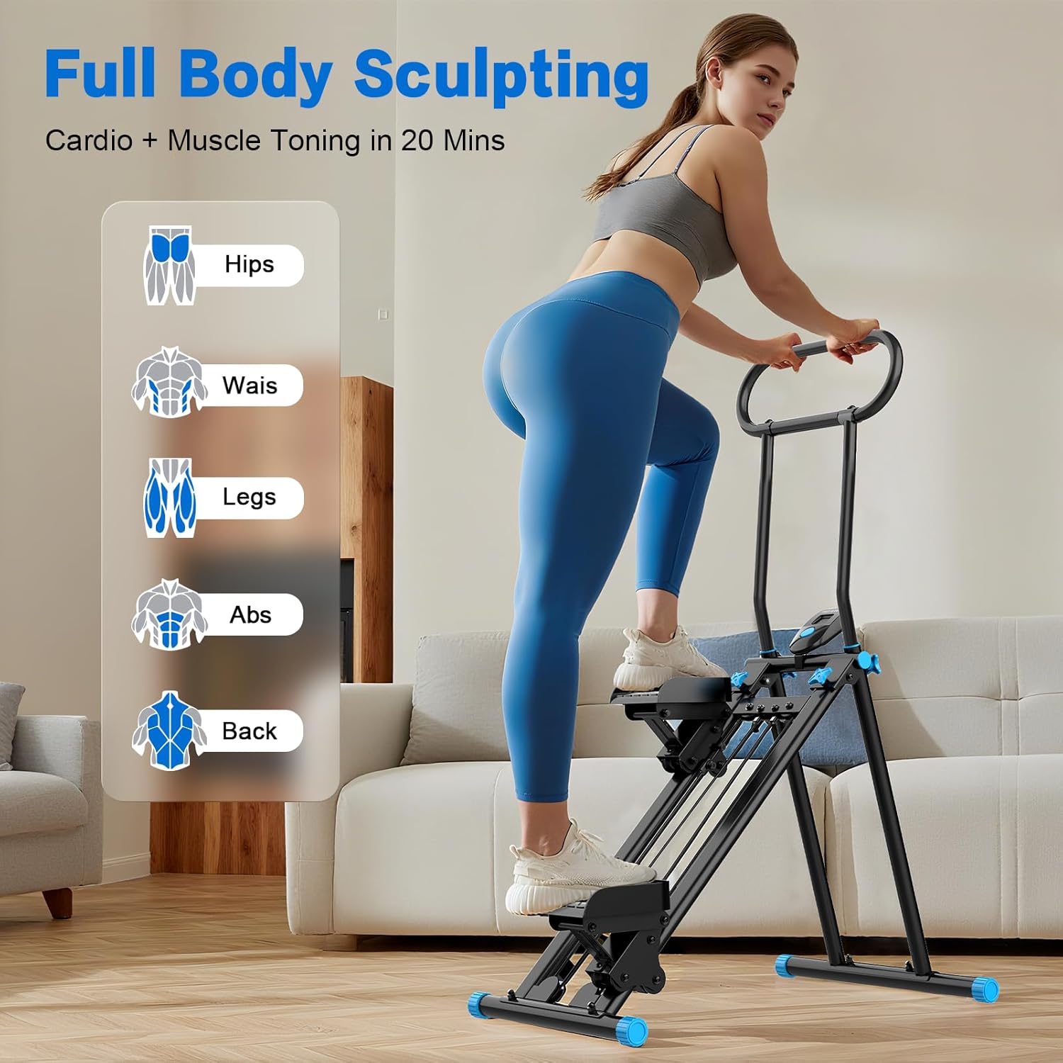 Thumbnail 1 de HXD-ERGO Stair Stepper for Home – New Version with 6 Adjustable Resistance, Folding Vertical Climber