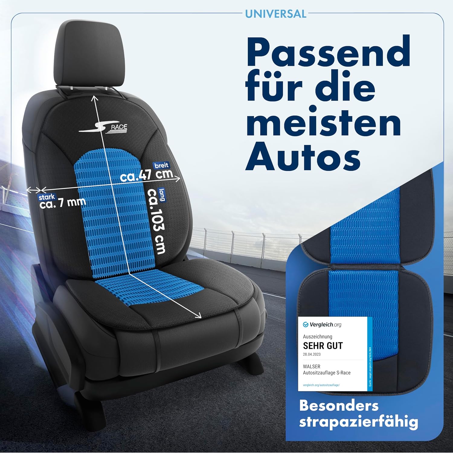 Detalle 2 de WALSER Autositzauflage S Race 2-teilig 16 mm